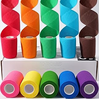 HONYAO Selbstklebender Verband 10 Rollen, 7,5cm x 4,5m Verbandsmaterial, Selbsthaftender Verband …