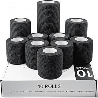 HONYAO Selbstklebender Verband 10 Rollen, Verbandsmaterial für Handgelenk Knöchel, Selbsthaften…