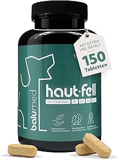 Haut+Fell – 150 Tabletten für Hunde – mit Bierhefe, MSM, Grünlippmuschel, Goldhirse, Vitami…