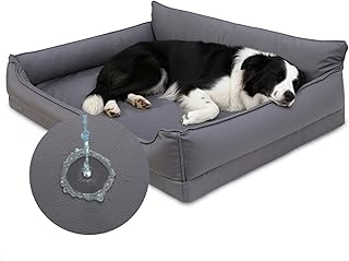 Orthopädisches Hundebett,Wasserdicht Kunstleder Hundesofa-91×68 cm für Mittelgroße Hunde,Hunde…