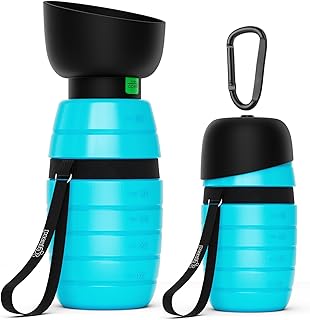 Pecute Tragbare Wasserflasche für Hunde (650 ml), Wasserspender für Hunde und Katzen, leicht un…