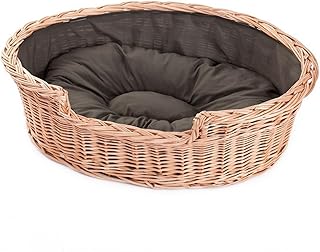 e-wicker24 502-60 Brąz Hundekorb aus Weide, Korb, honiggelb, 60 x 43 x 19 cm