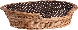 Hundekorb aus Weide für Hund und Katze Hundebett Katzenbett mit Kissen Tierkorb geflochten Katze…
