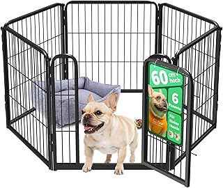 fxw Homeplus Hundelaufstall, Stabile 60cm 6 Drahtpaneele Welpengitter Hund für Welpen und Kleine…