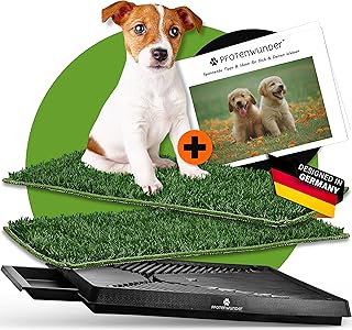 PFOTENWUNDER® Hundeklo + 2X-Easy-WASH-Rasen + 1x Büchlein, Hunde-Toilette für kleine & große …