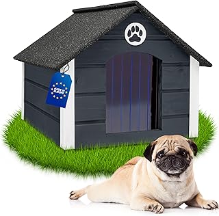 Outentin Hundehütte Outdoor Isoliert – Hundehaus für Mittelgroße Hund – Winterfest und Wetterf…