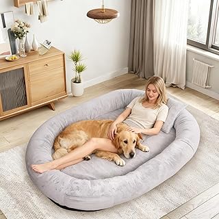 FURRYFECTION Hundebett für Menschen, 180x114x35,6cm großes Hundebett in Menschengröße für Er…