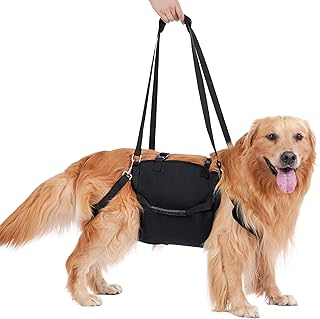 Hundetragetuch & Anschnallgurt Hund Auto,Tragehilfe Hund mit Gehhilfe-Funktion,Verstellbares Reha…