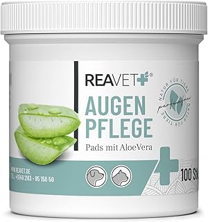 ReaVET Augenpflege Hund 100 Stück – Augenpads I Sanfter Augenreiniger für Hunde & Katzen, Mil…