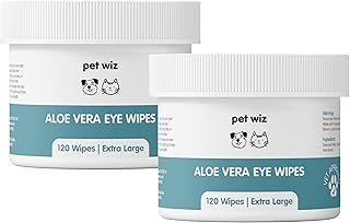pet wiz Augenpflegetücher für Haustiere | Tierarzt-geprüft | 120 extra große natürliche Tüc…