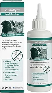 alfavet VulnoCyn KombiReiniger 50 ml – Augen- & Ohrreiniger für Katzen, Hunde & Kleintiere –…