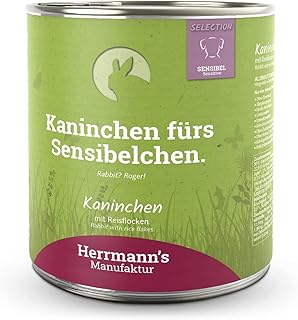 HERRMANN’S – Sensibel Kaninchen mit Reisflocken | Nassfutter mit natürlichen Zutaten für ausg…