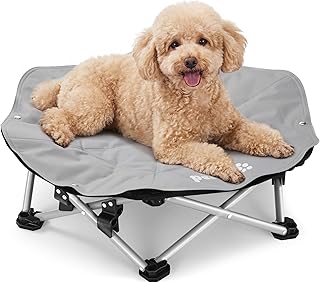 pecute Outdoor Hundeliege erhöht, 3s Faltbar Haustierbett mit Abnehmbarem Kühlmatte Hunde Katze…