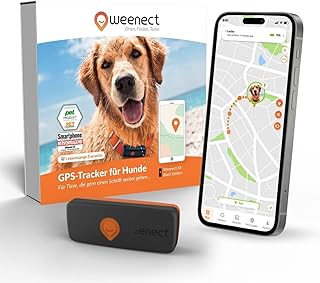 Weenect Hund XS – Mini GPS-Tracker für Hunde | Echtzeit-Tracking | Wasserdicht | Kleinstes Mod…