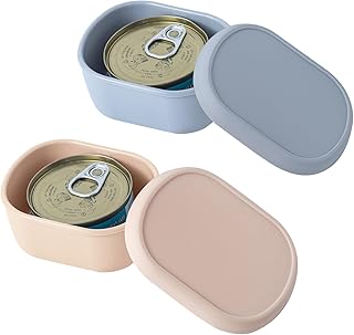 SLSON 2 Stück Lagerung geöffneter Katzenfutterdosen für 70g-85g,65mm Dosen,Silikon Katzenfutte…