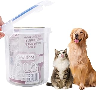 SLSON Rund und transparent Katzenfutter Frischhaltedosen,Kompatibel mit 400g Katzenfutterdosen,Do…