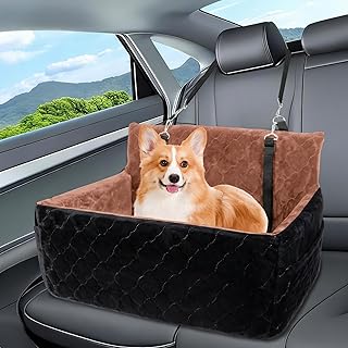 Hunde Autositz für mittlerer große Hunde, Abnehmbarer Hundesitz Auto bis zu 25kg mit 2 Sicherhe…