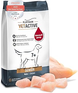PLATINUM – Hundenahrung VETACTIVE Senior aus Fleischsaftgarung – 5kg Hundefutter trocken nährsto…
