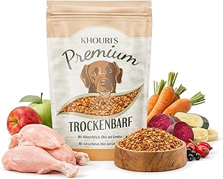 Premium Trockenbarf Hundefutter für Hunde, mit Hühnerfleisch, Obst und Gemüse, Getreidefrei, 8…