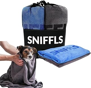 Hundehandtuch kleine Hunde extra saugfähig, Mikrofaser Hunde Handtuch 2er Set, 70x40cm waschbar …