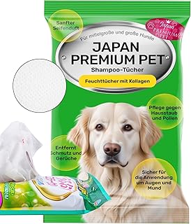 Hundeshampoo Handtuch | Hunde Reinigungstücher, die wie Trockenshampoo Hund wirken | Reinigen & …