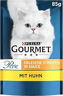 Gourmet Perle Erlesene Streifen Katzenfutter nass, mit Huhn, 26er Pack (26 x 85g)