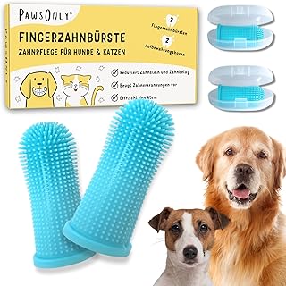 PawsOnly | Hundezahnbürste | Fingerzahnbürste für Hunde & Katzen | Zahnbürste Hund | Fingerli…