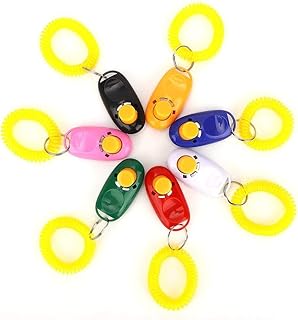 Pssopp Hundetraining Clicker mit Handgelenksbändern 7-teilig Buntes praktisches Hundetraining Cl…