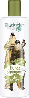 Glückstier Hundeshampoo | 250 ml | rückfettendes Shampoo für alle Hunderassen | für glänzend…