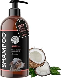 Annimally Anti Zecken und Flohshampoo Hund – Shampoo gegen Zecken, Flöhe & Milben für Hunde – H…