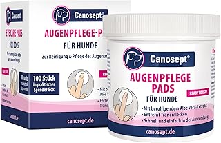 Canosept Augenpflege-Pads für Hunde 100 Stück – Augenpflege Hund & Tränenfleckenentferner Hund…