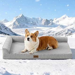 COZY KISS Kühlendes Hundebett Mittelgroße Hunde, Q-MAX>0.4 Orthopädisches Hundekorb mit Seiten…