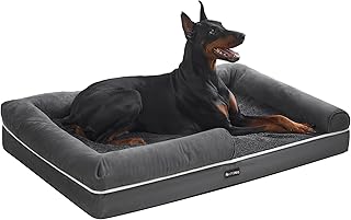 Feandrea Orthopädisches Hundebett, Hundekissen, Hundekorb, weiche Polsterung, Hundesofa, erhöht…