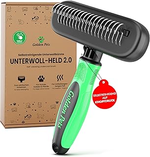 NEU! Selbstreinigende Unterwollbürste Hundebürste langhaar & Katzenbürste langhaar – Unterwoll…