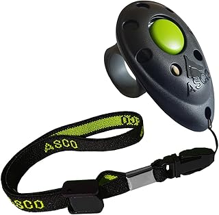 ASCO Premium Finger Clicker mit elastischer Handschlaufe – Clickertraining für Hunde, Katzen &…