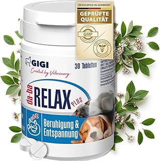 Relax Plus für entspannte Hunde & Katzen – Beruhigungstabletten mit Baldrian & Melisse – bei…