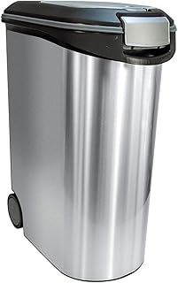 Curver Tier-Futter-Container 20kg, 54L Metallicfarben, schwarz/Silber, 49,3 x 27,8 x 60,5 cm, gro…