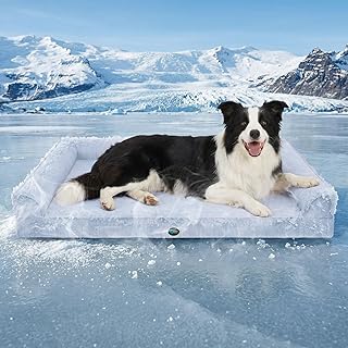 Ownpets Kühlendes Hundebett für Mittelgroße Hunde, Q-MAX>0.4 Orthopädisches Hundekorb mit Sei…