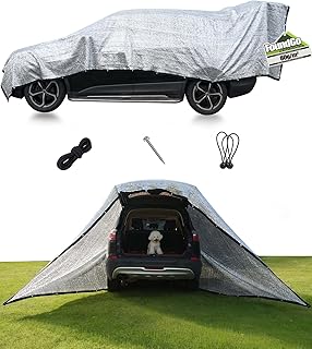 FoundGo Alu Schattennetz Auto Hund 3x4m, 85% UV-Schutz, Aluminium-HDPE Hitzeschutz mit Ösen, Luf…