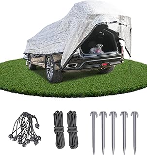 Schattennetz Auto für Hunde 5x6m, 85% Aluminium Schattierungsnetz als UV-und Sonnenschutz, Geeig…