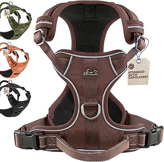 FREUDENTIER Hundegeschirr mit Griff, atmungsaktiv gepolstert – Bombenfester Sitz & maximale Siche…