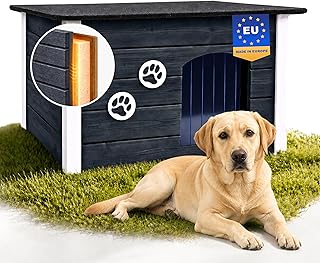 Outentin Hundehütte Outdoor Winterfest – Hundehaus für Große Hund – Isoliert und Wetterfest – …