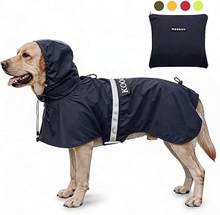 Große Hunde Regenjacken Mit Kapuze,Hunde Regenmantel,Mit Reflektierenden Sicherheitsstreifen, Wa…