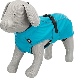 TRIXIE Regenmantel Vimy für Hunde türkis M – Bauchumfang: 44 – 63 cm