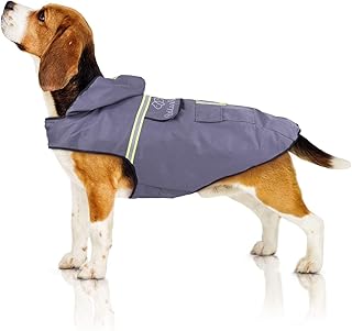Bella & Balu Hunderegenmantel – Wasserdichter Hundemantel mit Kapuze und Reflektoren für trocken…