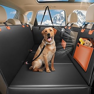 Hundedecke für Auto Rückbank Hundesitzbezug mit Harter Unterseite inkl. Seitenschutz und Sichtf…