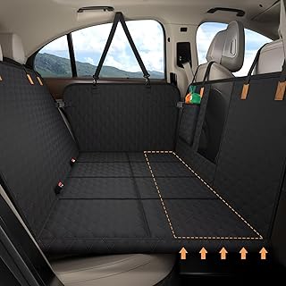 Hundedecke Auto Rückbank[127x62cm],Wasserdicht,Kratzfest mit Hartschale (300 Pfund Traglast),Rü…