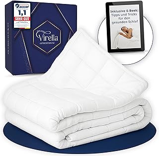 Virella Gewichtsdecke 135×200 5kg – Schwere Bettdecke aus 100% Baumwolle – Anti Stress Therapiede…