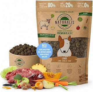 Naturalis Smart 80 Barf Trockenbarf Hundefutter 1 kg Lamm Alleinfuttermittel ohne Zusätze getrei…