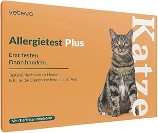 vetevo Allergietest Plus Katze – 360+ Futtermittel, Gräser & Pollen | Umfasst 38+ Mikronährstof…
